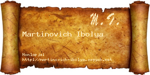 Martinovich Ibolya névjegykártya